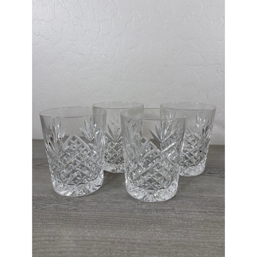Waterford Lismore Double Old Fashioned Glasses Set of 4 Crystal Whiskey Tumblers